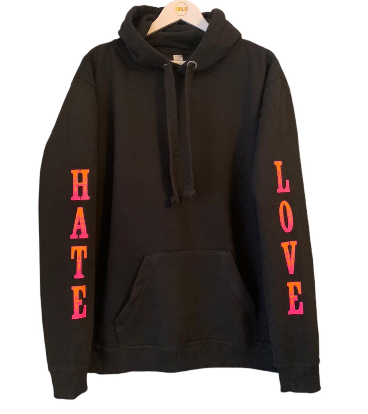 LOVE HATE Sleeves Adult Hoodie