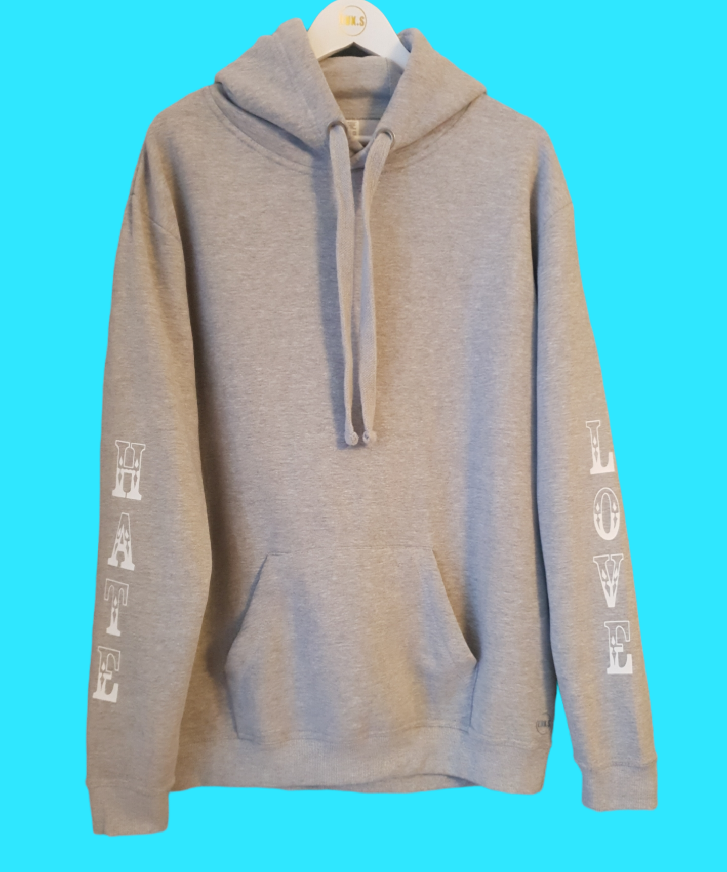 LOVE HATE Sleeves Adult Hoodie