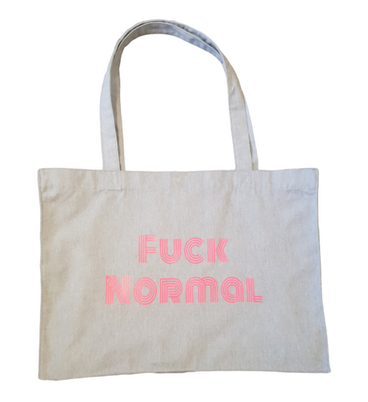 Fuck Normal Shopper Bag in neon pink