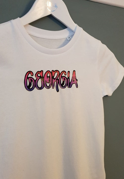 Custom Kids Graffiti Name T-shirt