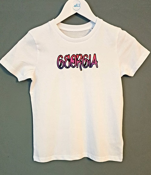 Custom Kids Graffiti Name T-shirt