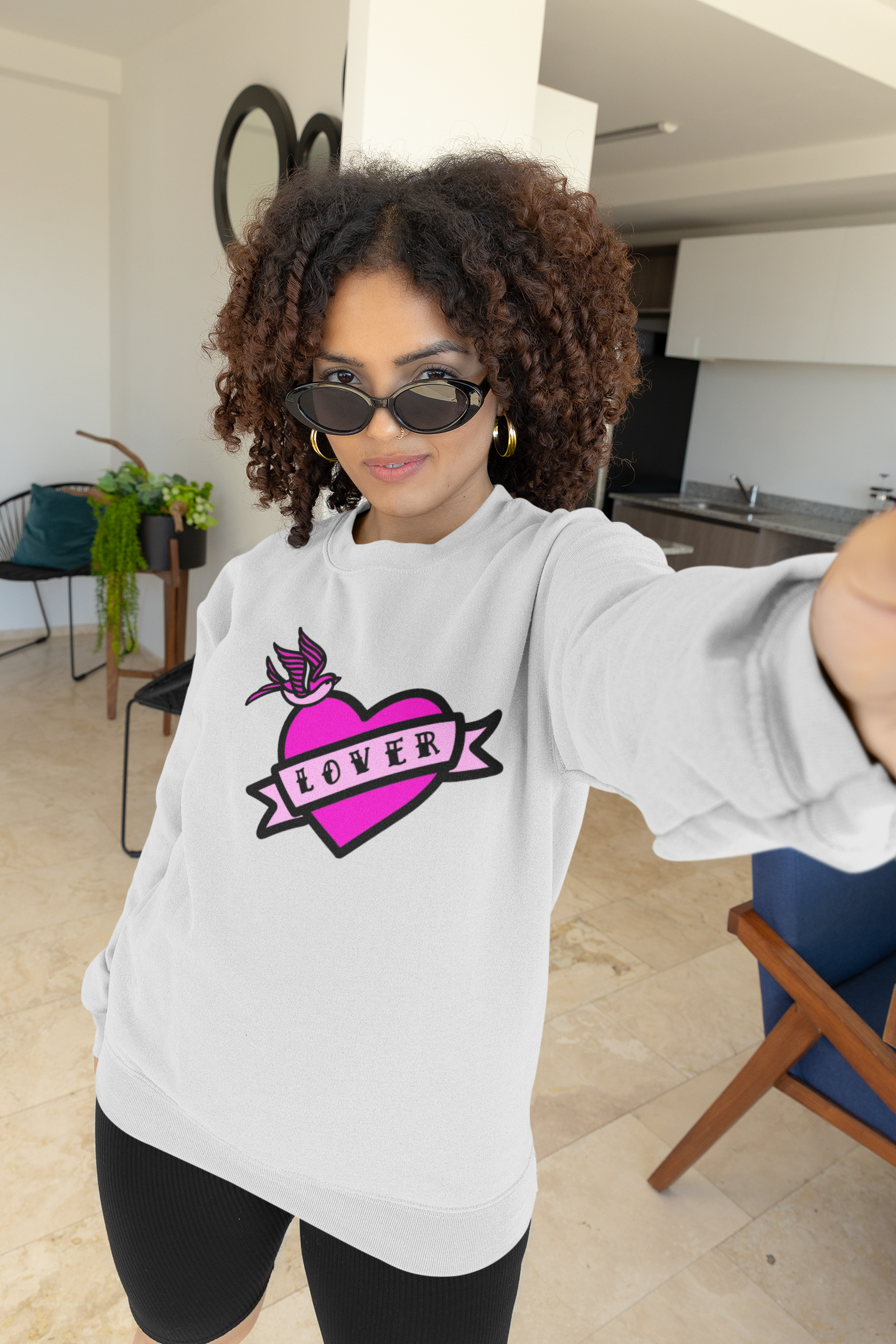 LOVER Tattoo heart Adult Sweatshirt
