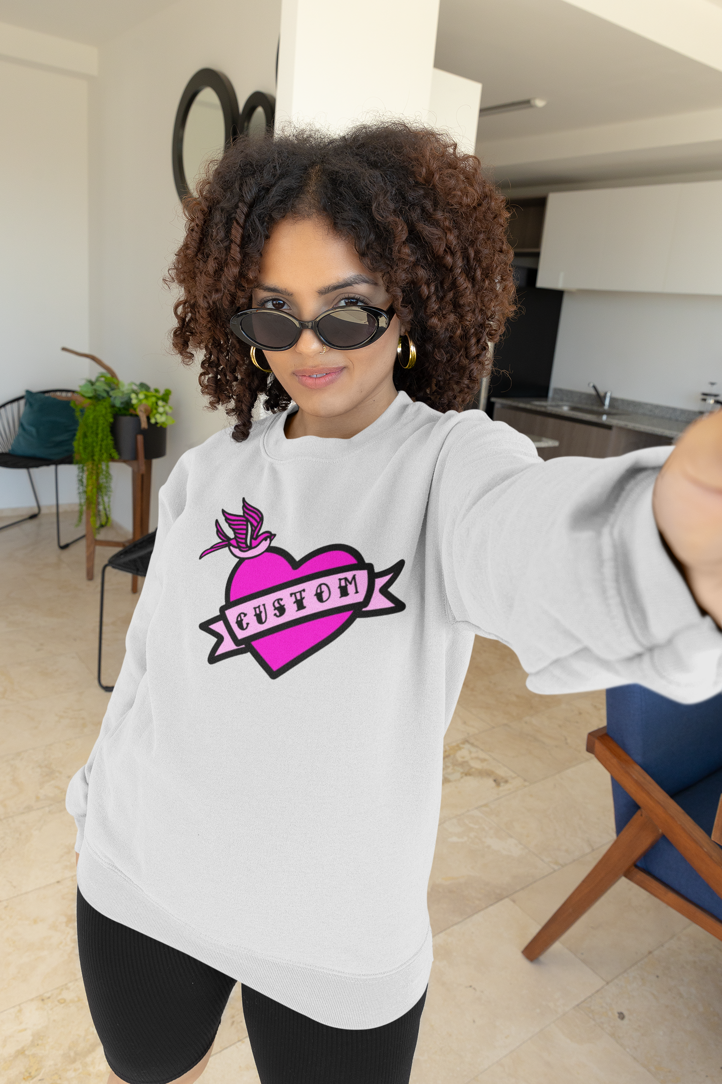 Custom Name Tattoo heart Adult Sweatshirt
