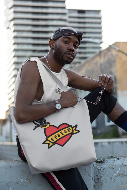 Custom Tattoo Heart Print Shopper Bag