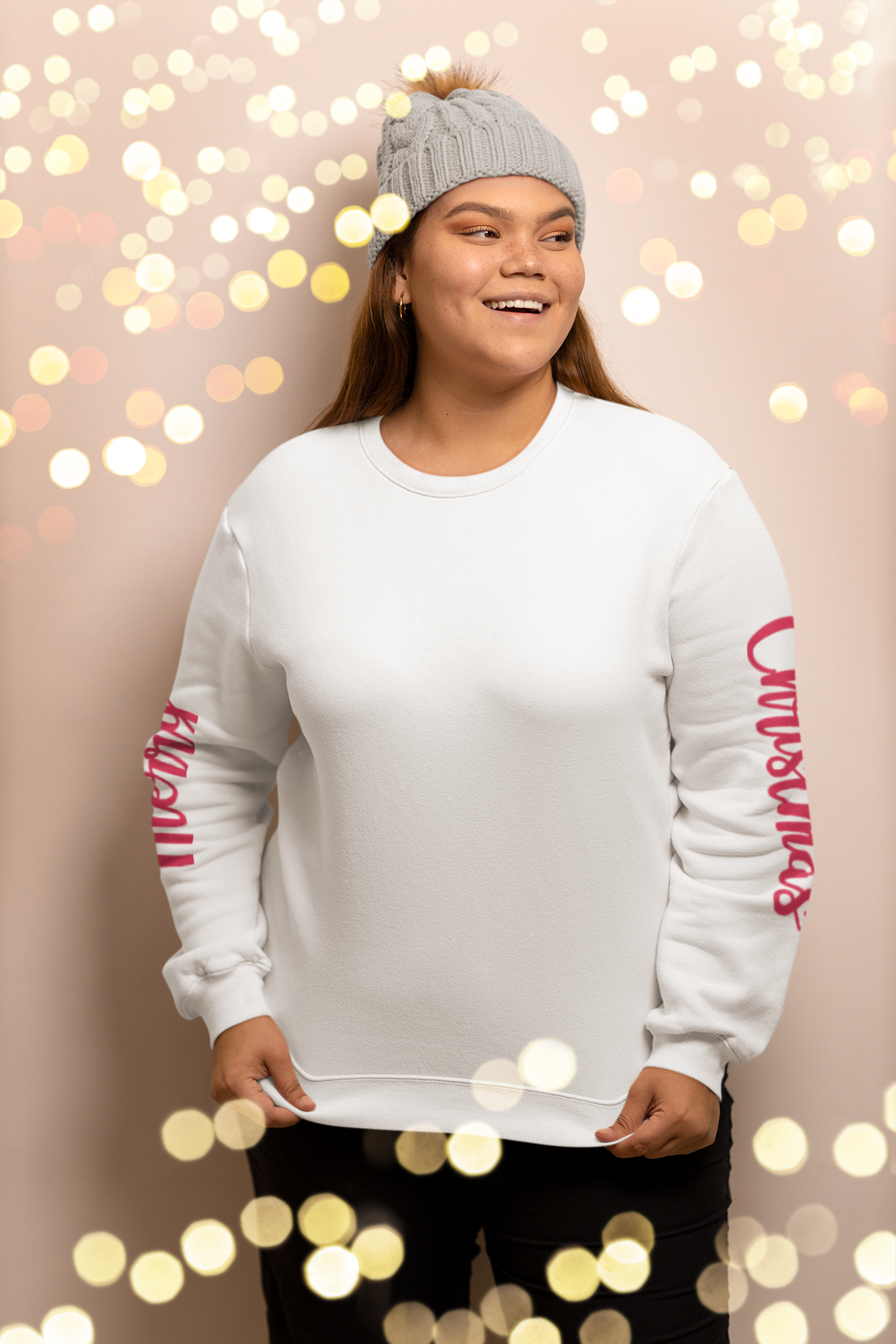 Merry Christmas printed sleeve sweatshirt