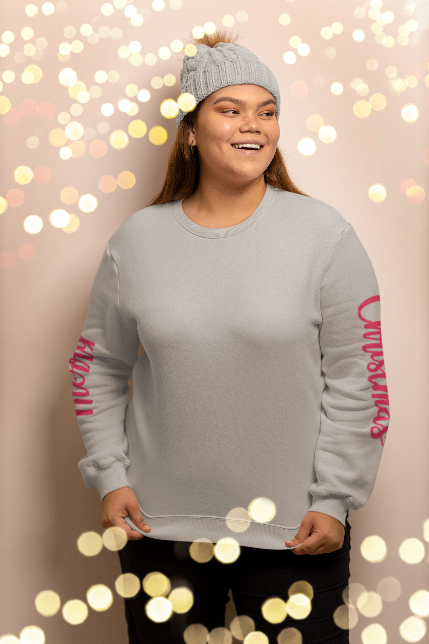 Merry Christmas printed sleeve sweatshirt