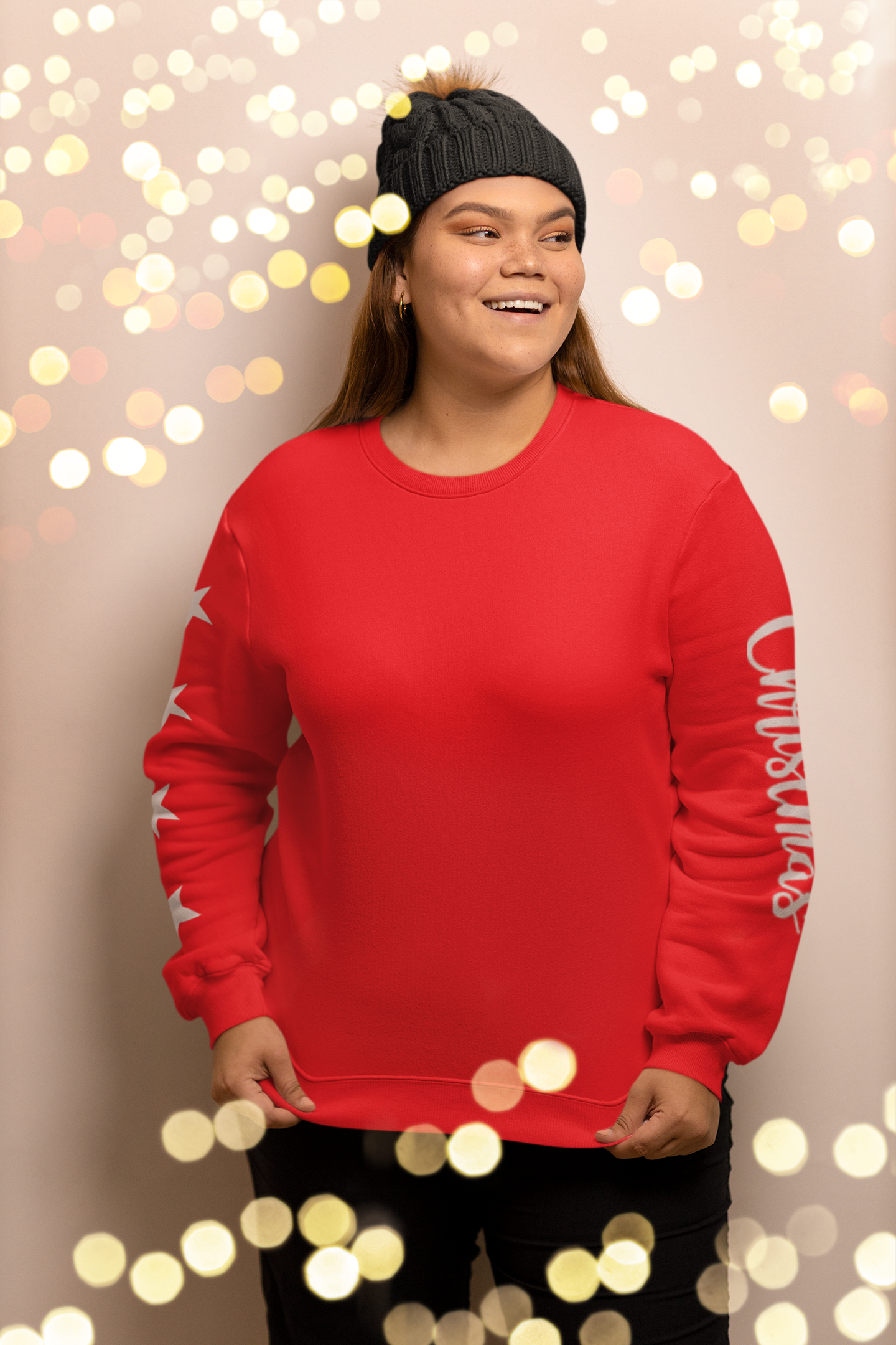 Merry Christmas printed sleeve sweatshirt