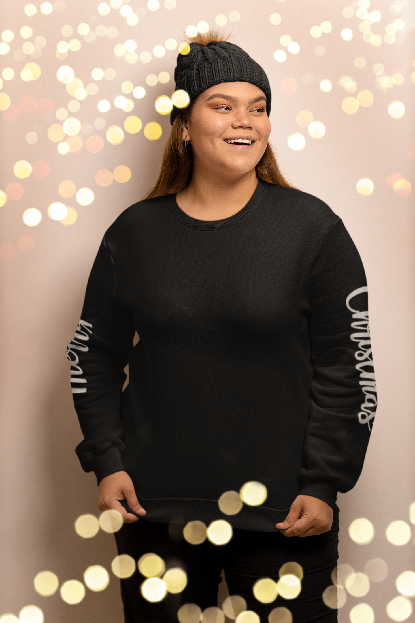 Merry Christmas printed sleeve sweatshirt