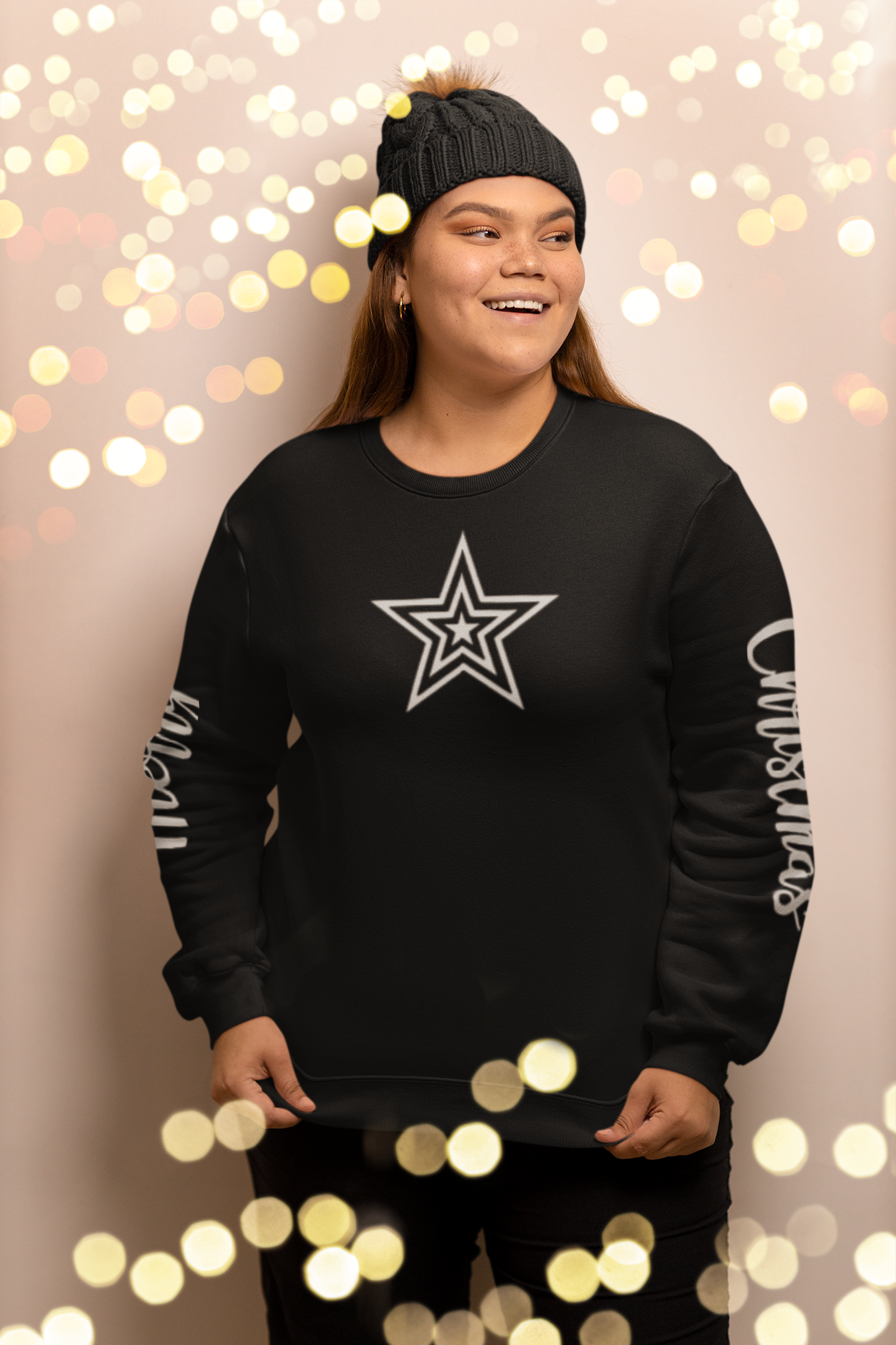 Merry Christmas printed sleeve sweatshirt