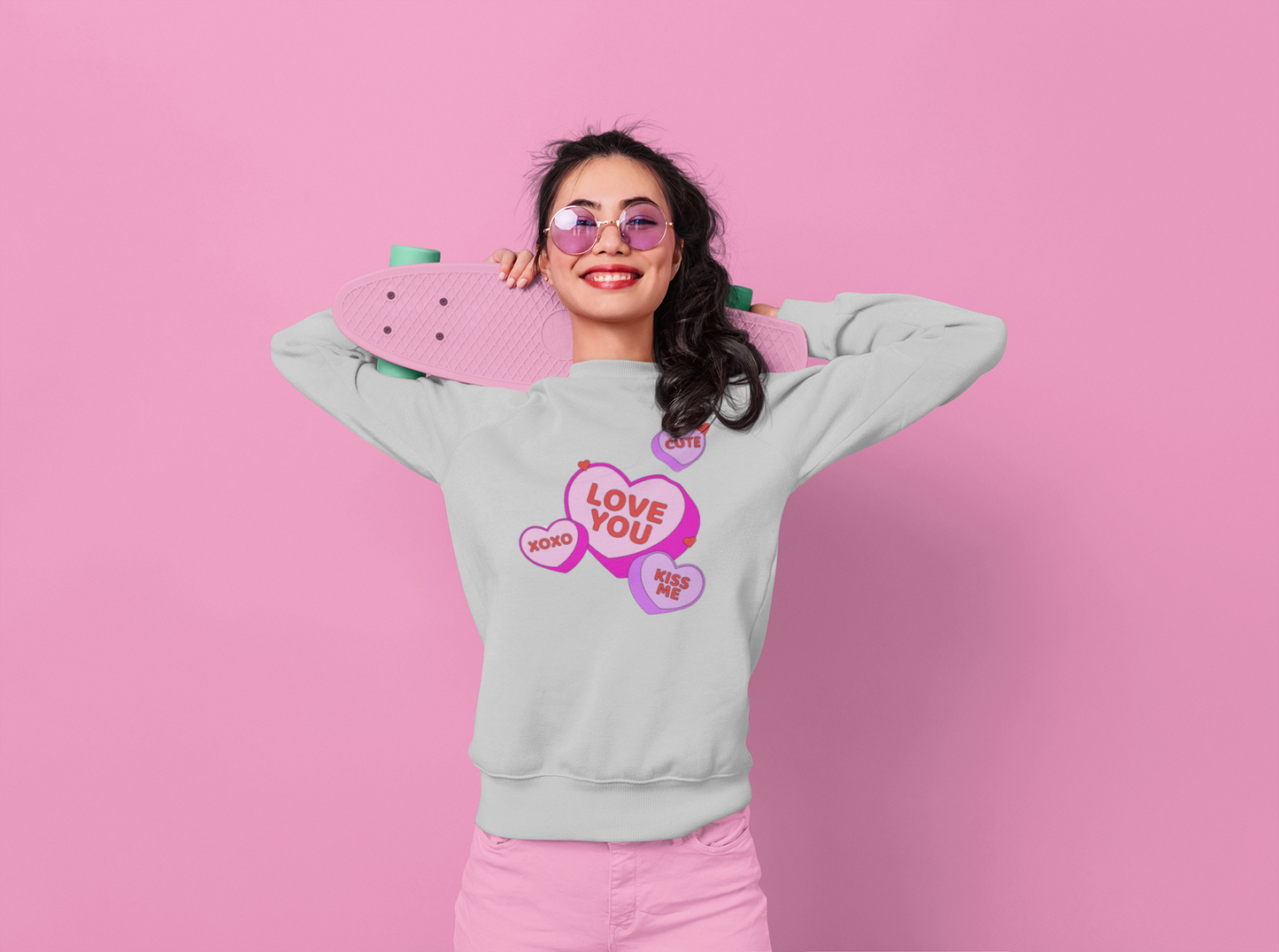 Love heart Adult Sweatshirt