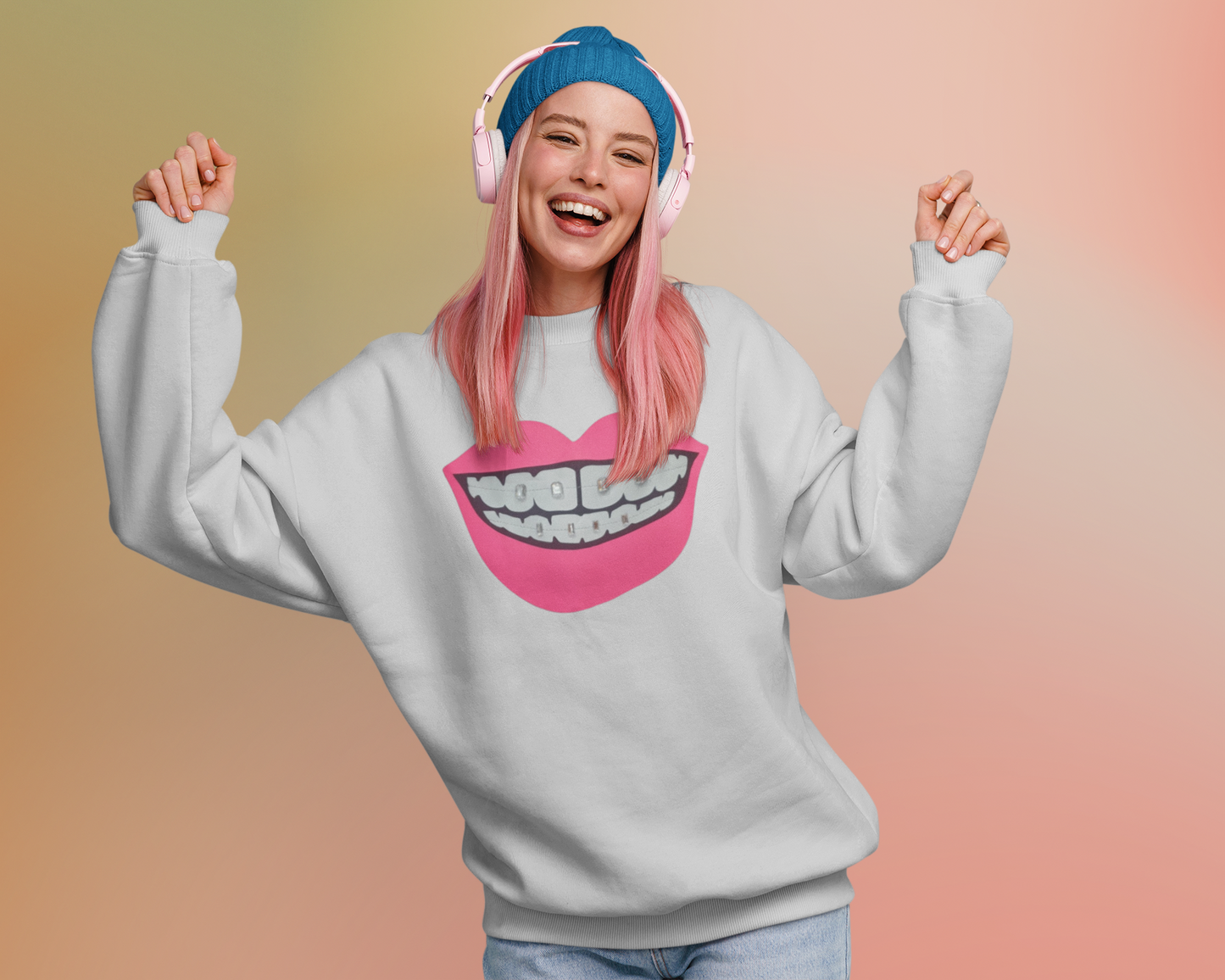 Lips and Braces Adult Sweatshirt