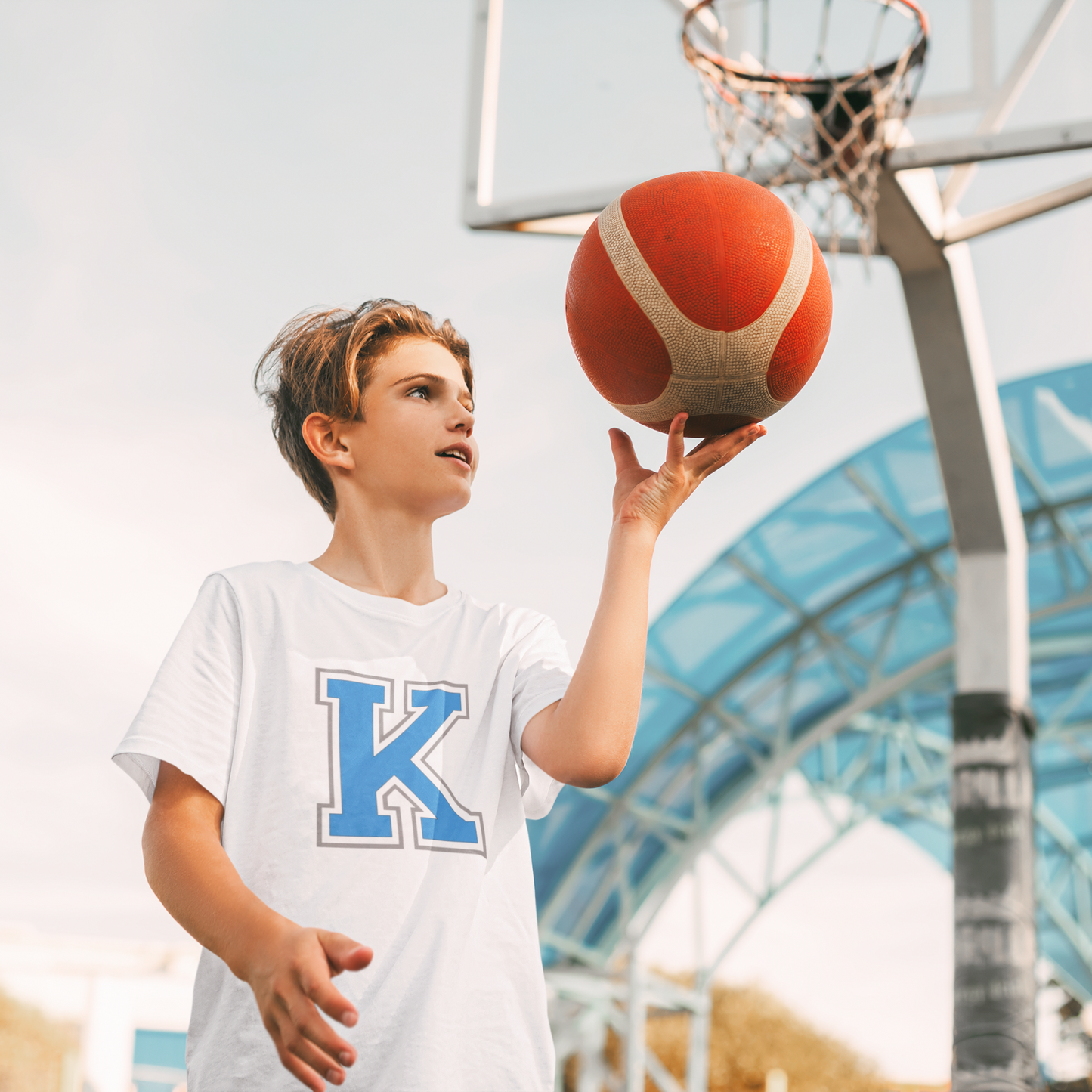 Kids Varsity T-shirt with custom letter