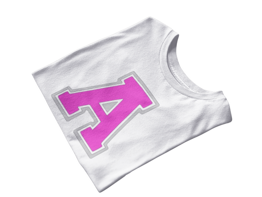 Kids Varsity T-shirt with custom letter