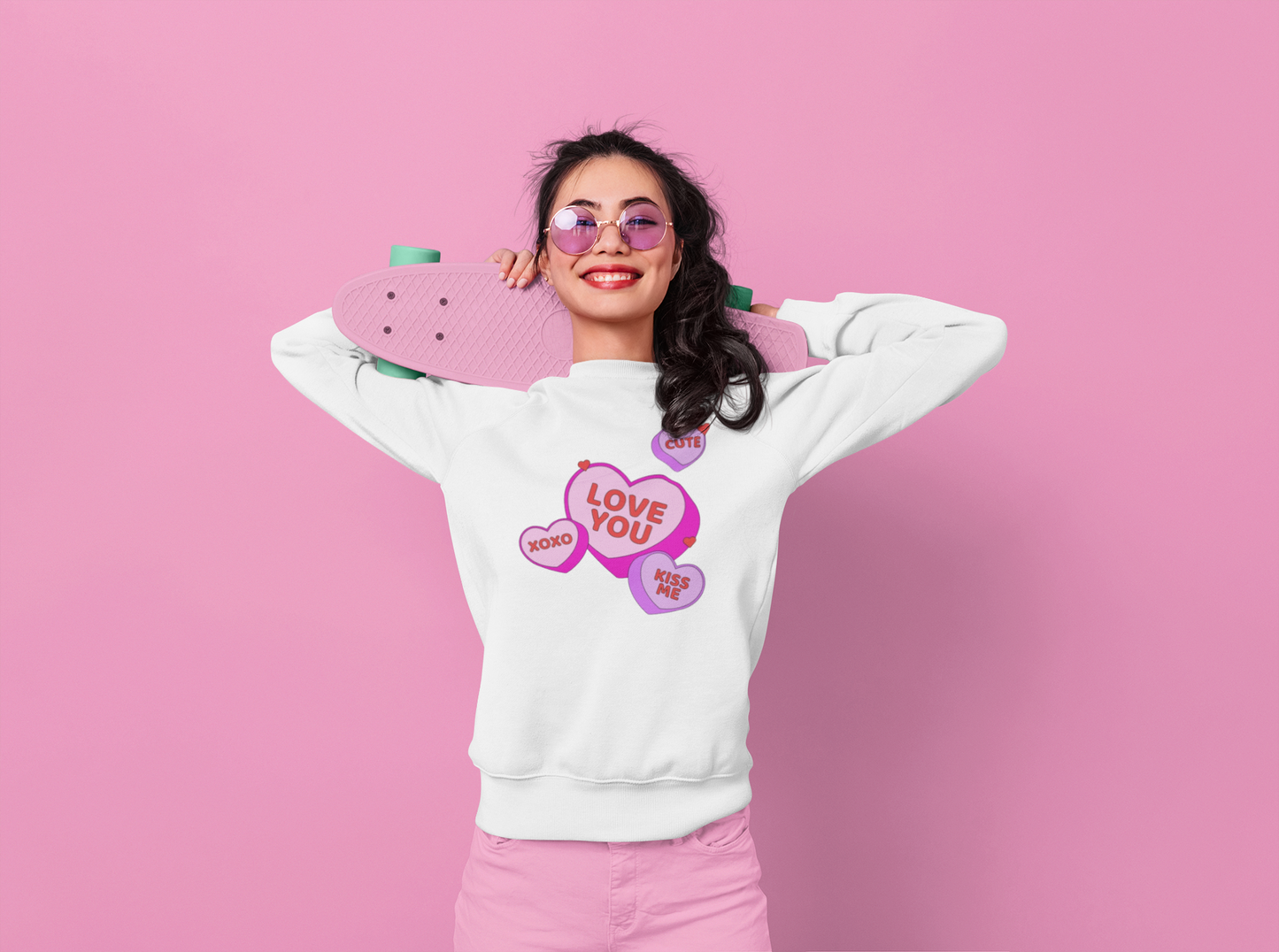 Love heart Adult Sweatshirt